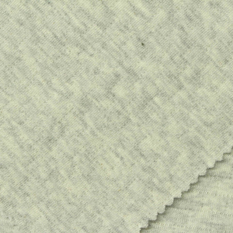 Light Grey Heathered-Marl Jersey Knit, Cotton-Poly