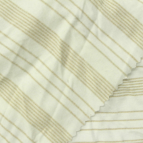 Light Brown Horizontal-Stripe Jersey Knit, 170 gsm