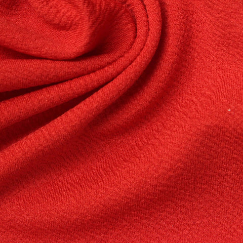 Polyester Stretch Crepe Fabric, 190 gsm, 150 cm — Red
