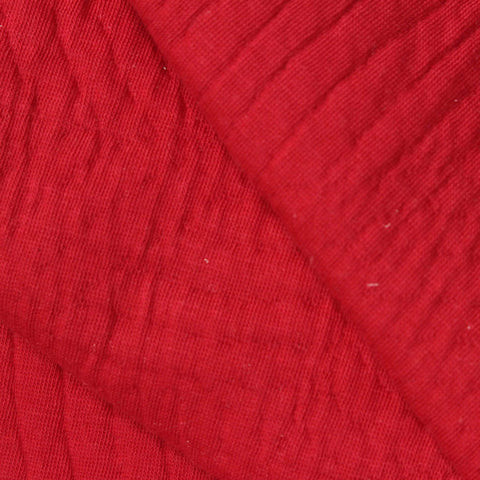 Jacquard Cotton Polyester Knit Fabric, 375 gsm, 170 cm — Red