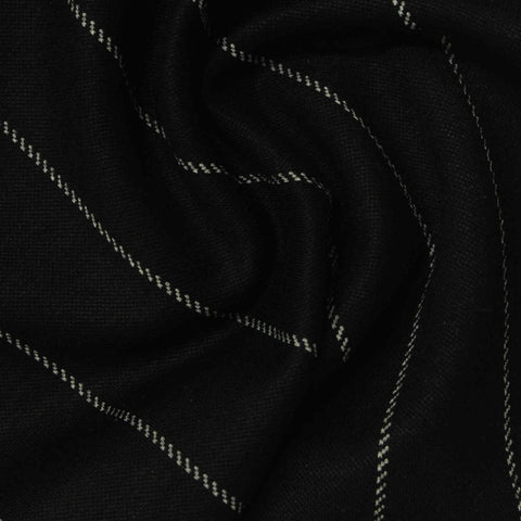 Black Vertical-Stripe Jacquard, Viscose-Poly, 320 gsm
