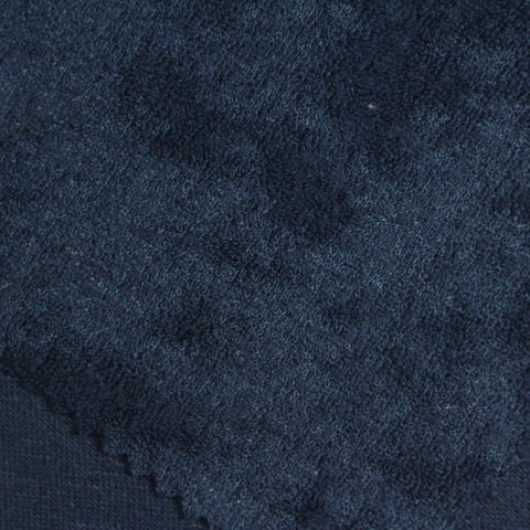 Viscose Polyester French Terry Fabric, 210 gsm, 160 cm — Navy