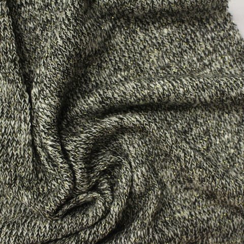 Grey Marl Chunky Knit, Viscose-Poly, 210 gsm