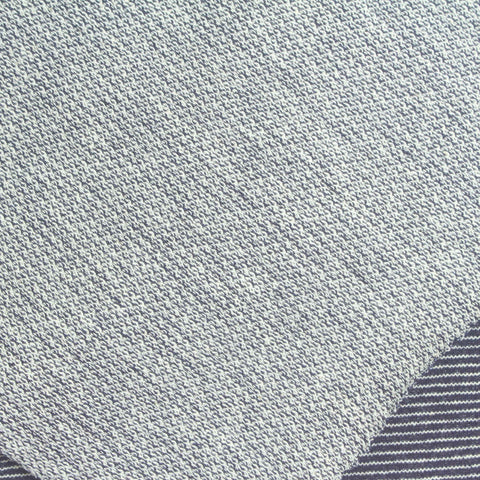 White Horizontal-Stripe Knit Denim, Cotton