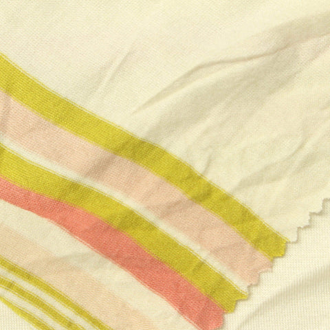 Yellow Horizontal-Stripe Jersey Knit, Viscose