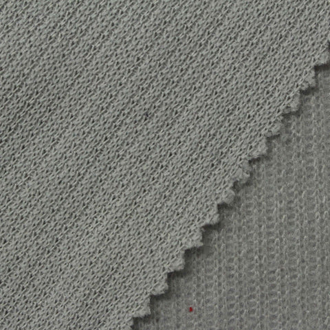 Brushed Polyester Stretch Rib Knit Fabric, 225 gsm, 160 cm — Grey