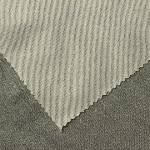 Heathered Green-Grey Marl French Terry, Polyester, 230 gsm