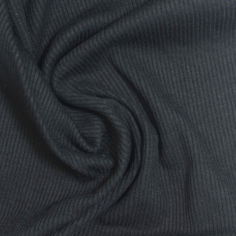 Charcoal Rib Knit, Viscose