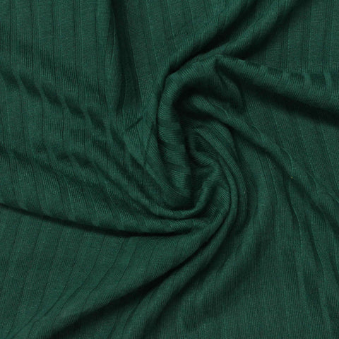Green Rib Knit, Poly-Viscose