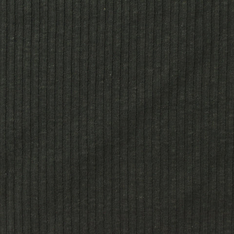 Dark Grey Rib Knit, Cotton-Poly