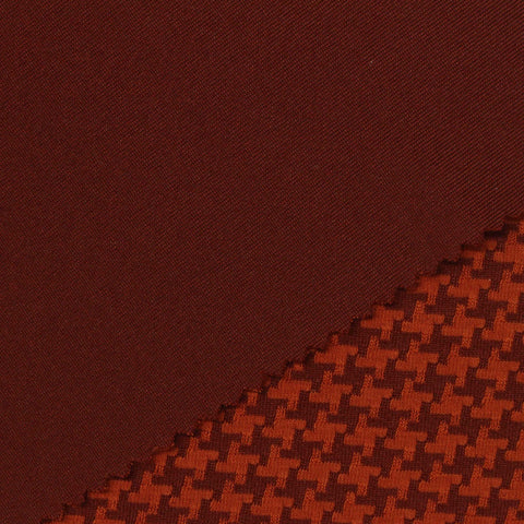 Orange Houndstooth Jacquard, Poly-Tencel Lyocell