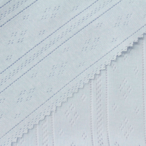 Light Blue Small-Diamond Rib Knit, Cotton