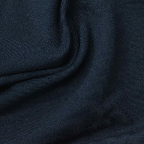 Cotton Polyester Stretch French Terry Fabric, 310 gsm, 125 cm — Navy