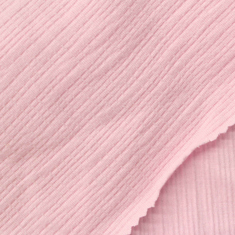 Light Pink Crinkled Crepe, Cotton-Poly