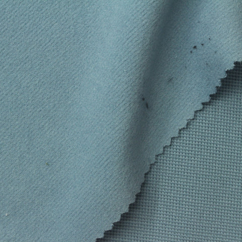 Brushed Polyester Stretch Waffle Knit Fabric, 300 gsm, 160 cm — Blue