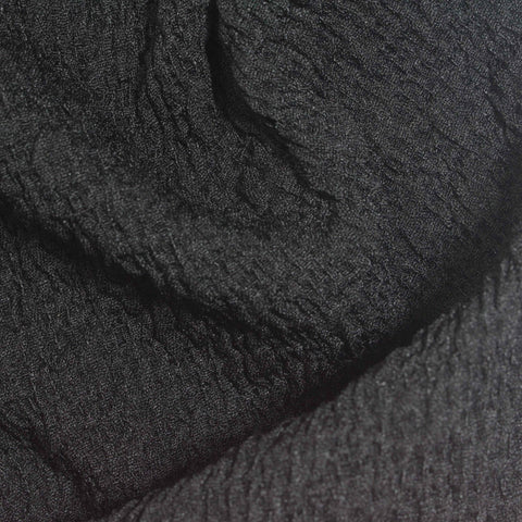 Black Textured Crepe, Polyester