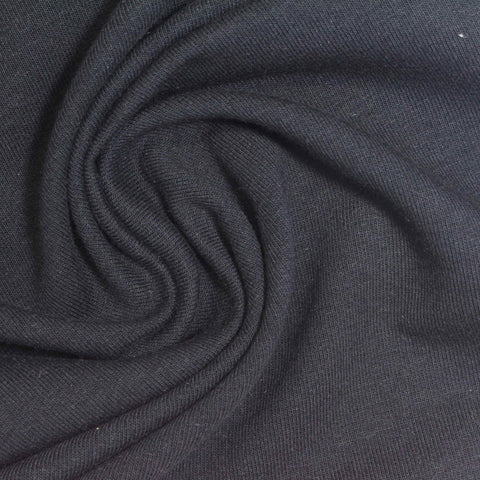 Cotton Polyester Stretch French Terry Fabric, 200 gsm, 182 cm — Navy