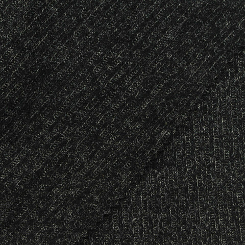 Dark Grey Marl Rib Knit, Viscose-Poly, 223 gsm, 180 cm