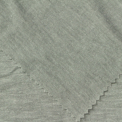 Heathered Grey-Green Marl Piqué Knit, Viscose-Nylon