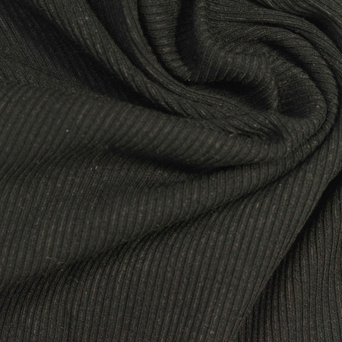 Viscose Acrylic Stretch Rib Knit Fabric, 260 gsm, 165 cm — Khaki