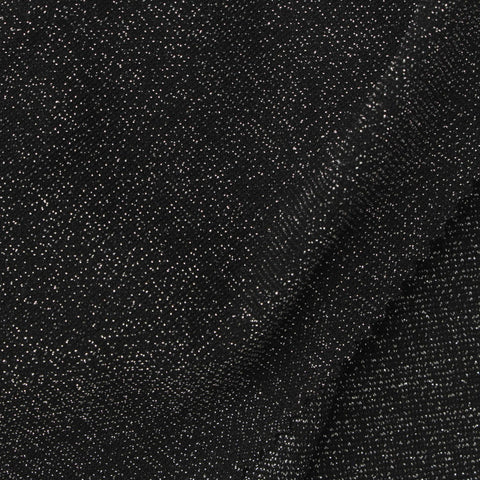 Black Marl Rib Knit, Poly-Viscose, 200 gsm, ref EF-273039
