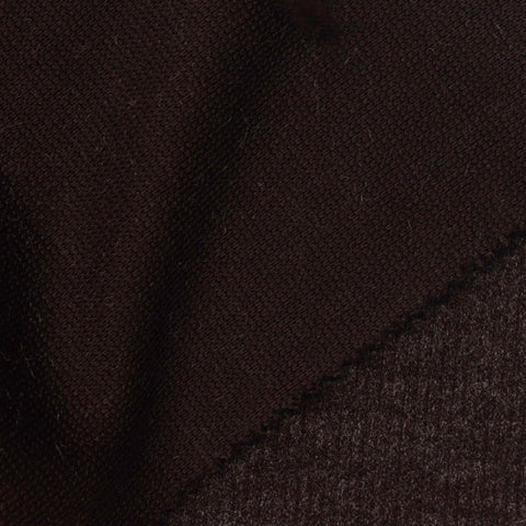 Dark Brown Marl Rib Knit, Polyester, 300 gsm, 150 cm