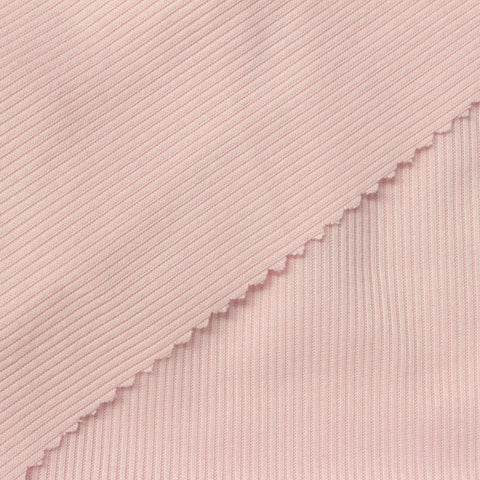 Pink Vertical-Stripe Rib Knit, Polyester