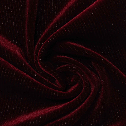 Polyester Stretch Velvet Fabric, 240 gsm, 163 cm — Red