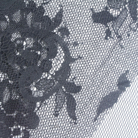 Black Floral Lace, Nylon-Cotton