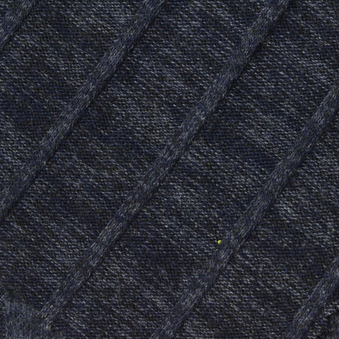 Dark Blue Marl Rib Knit, Viscose-Poly, 300 gsm