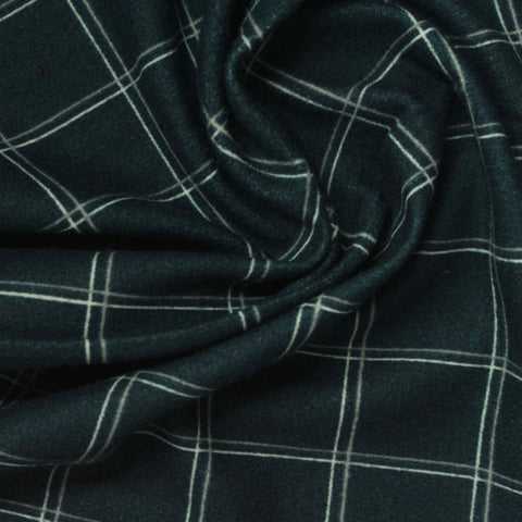 White Check Warp Knit, Polyester, 150 gsm