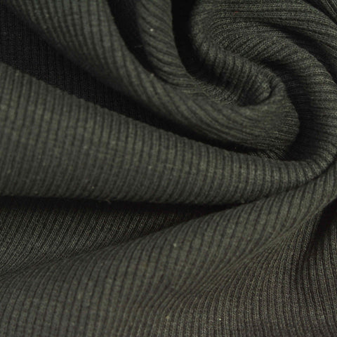 Cotton Stretch Rib Knit Fabric, 400 gsm, 120 cm — Green
