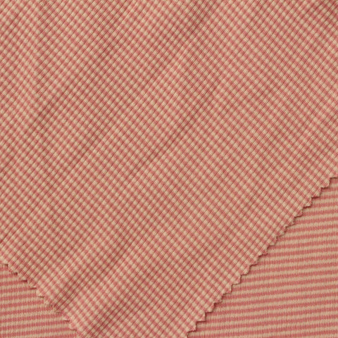Beige Horizontal-Stripe Jersey Knit, Cotton, 180 gsm