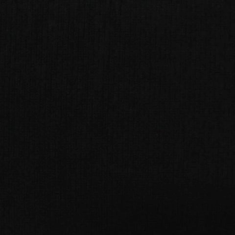 100% Polyester Rib Knit Fabric, 235 gsm, 140 cm — Black