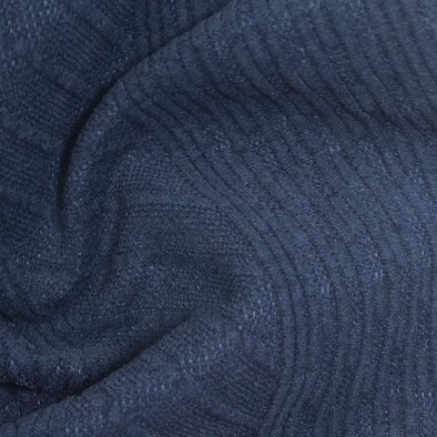 Dark Blue Tone-on-Tone Interlock Knit, Polyester