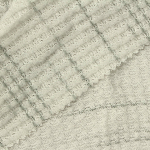 Grey Horizontal-Stripe Waffle Knit, Polyester