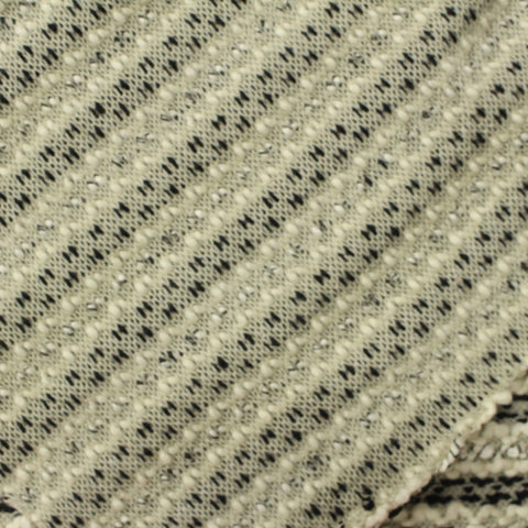 Black Horizontal-Stripe Chunky Knit, Poly-Viscose, 336 gsm