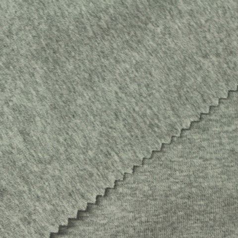 Grey Marl Rib Knit, Cotton, 275 gsm