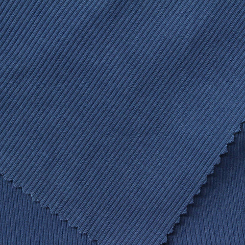 Viscose Stretch Rib Knit Fabric, 400 gsm, 135 cm — Navy