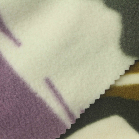 Cream Abstract Fleece, Polyester