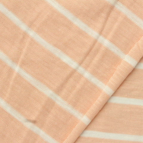 Peach Stripes Knit, Cotton-Modal