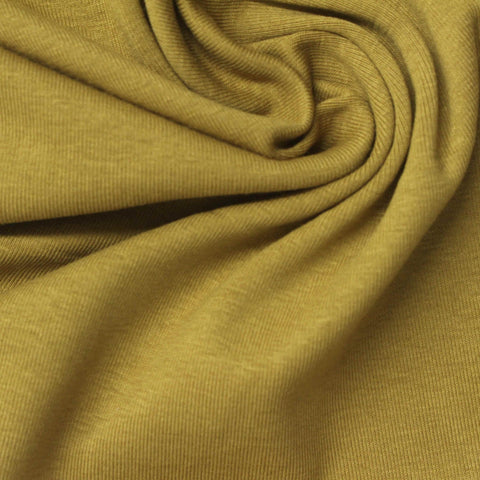 Cotton Polyester Stretch Rib Knit Fabric, 240 gsm — Khaki