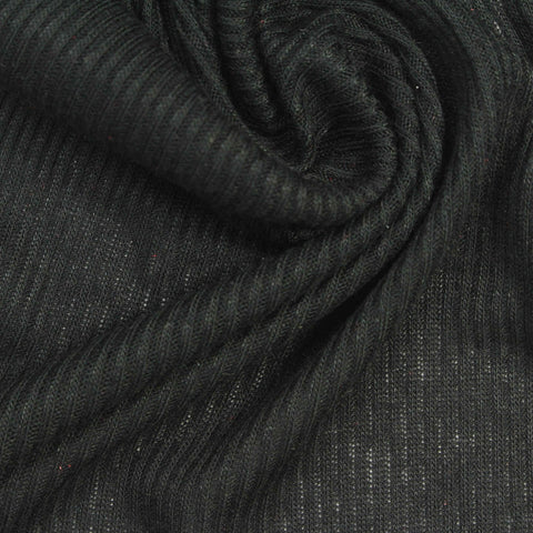 Dark Grey Marl Rib Knit, Viscose, 134 gsm