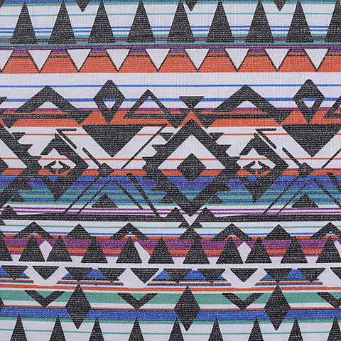 Black Geometric Ponte Knit, Polyester