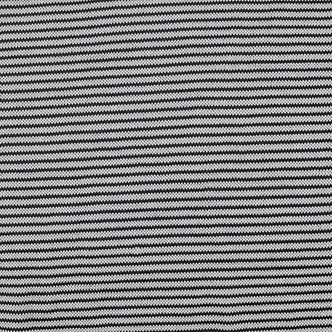 Black Horizontal-Stripe Chunky Knit, Polyester, 190 gsm