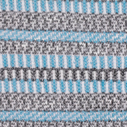 Light Blue Horizontal-Stripe Chunky Knit, Viscose