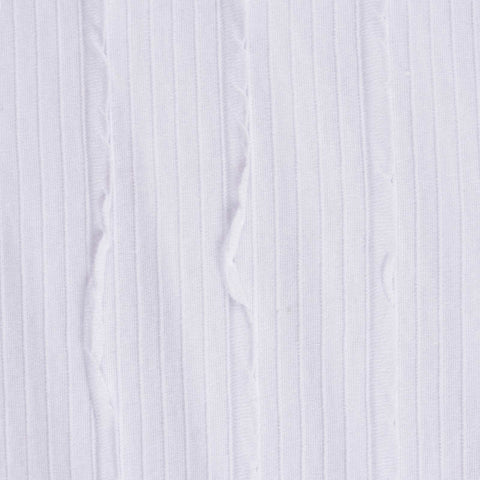 Jacquard Cotton Stretch Knit Fabric, 160 gsm, 135 cm — White