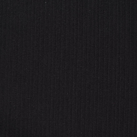 Yarn-Dyed Polyester Stretch Knit Fabric, 340 gsm, 150 cm — Black, ref EF-10752