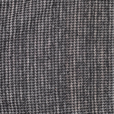 Black Houndstooth Interlock Knit, Cotton-Poly, 160 gsm