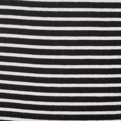 Black Horizontal-Stripe Jersey Knit, Viscose, 194 gsm